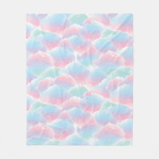 Couverture Polaire Pastel Cravate-Dye Nuage Dreamy Doux Gradient (Devant)