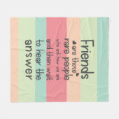 Couverture Polaire Pastel Cute Friends, rare citation d'amitié (Devant (Horizontal))