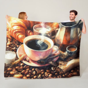 Couverture Polaire Pastel Dessin Café Coupe Fèves Pâtisserie
