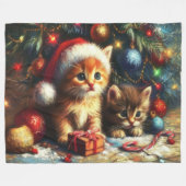 Couverture Polaire Pastel Dessin Kittens Noël (Devant (Horizontal))