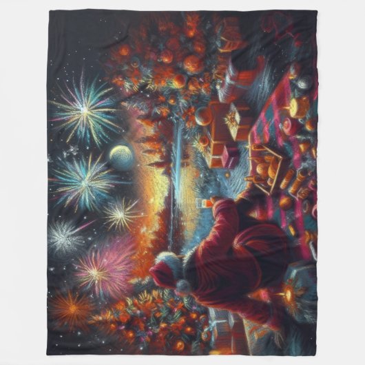 Couverture Polaire Pastel Dessin Noël Père Noël (Devant)