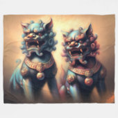 Couverture Polaire Pastel Dessin Shi Fu Chien Fog Protection Chien (Devant (Horizontal))