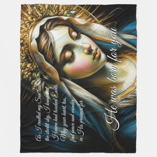Couverture Polaire Pastel Drawing Blessed Virgin Mother Message (Devant)