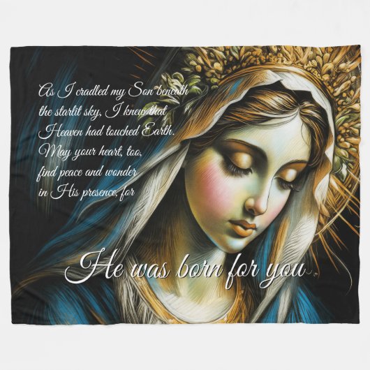 Couverture Polaire Pastel Drawing Blessed Virgin Mother Message (Devant (Horizontal))