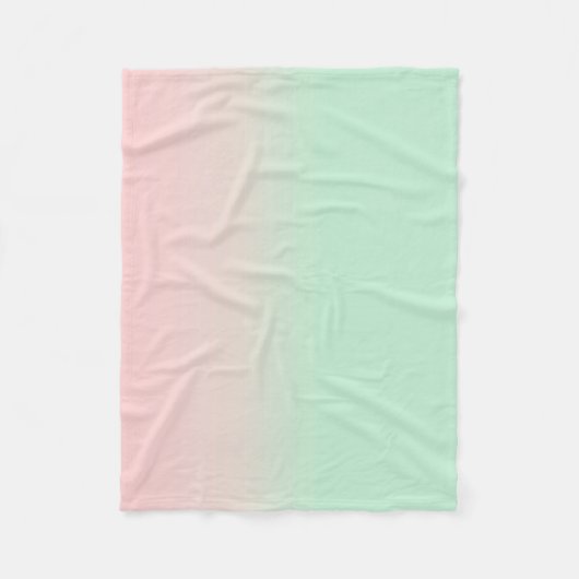 Couverture Polaire Pastel esthétique Muet Gradient Rose Mint Vert (Devant)