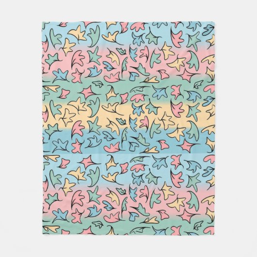 Couverture Polaire Pastel Feuille coloré (Devant)