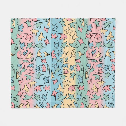 Couverture Polaire Pastel Feuille coloré (Devant (Horizontal))