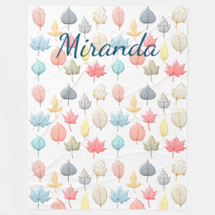 Couverture Polaire Pastel Feuilles