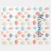 Couverture Polaire Pastel Feuilles (Devant (Horizontal))