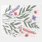 Couverture Polaire Pastel Floral Feuille (Devant (Horizontal))