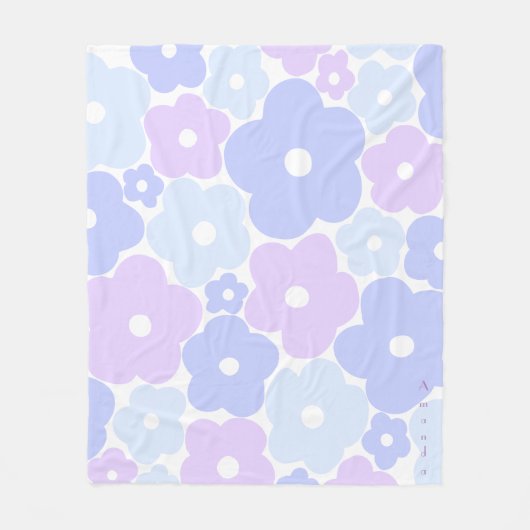 Couverture Polaire Pastel floral Fleece Blanche (Devant)