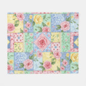 Couverture Polaire Pastel Floral Patchwork Picnic Pattern (10) (Devant (Horizontal))