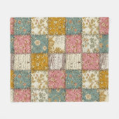Couverture Polaire Pastel Floral Patchwork Picnic Pattern (12) (Devant (Horizontal))