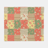 Couverture Polaire Pastel Floral Patchwork Picnic Pattern (2) (Devant (Horizontal))