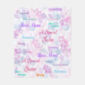 Couverture Polaire Pastel Floral Soeur Spéciale Soeur Réfléchie (Devant)