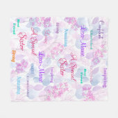 Couverture Polaire Pastel Floral Soeur Spéciale Soeur Réfléchie (Devant (Horizontal))