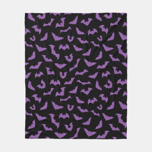 Couverture Polaire Pastel goth éffrayante chauve-souris violette noir (Devant)