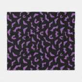 Couverture Polaire Pastel goth éffrayante chauve-souris violette noir (Devant (Horizontal))