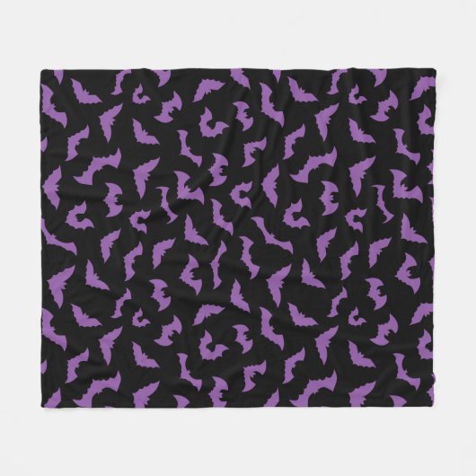 Couverture Polaire Pastel goth éffrayante chauve-souris violette noir (Devant (Horizontal))
