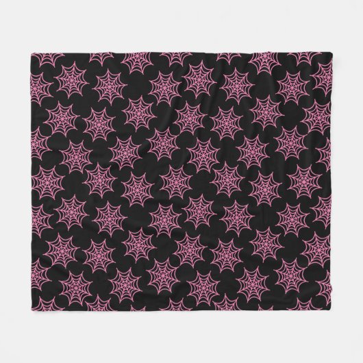 Couverture Polaire Pastel Goth Spider Web Pink (Devant (Horizontal))
