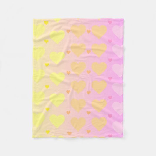 Couverture Polaire pastel gradient heart blanket (Devant)