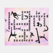 Couverture Polaire Pastel Gymnastique Compétences Mots-croisés Blanch (Devant (Horizontal))