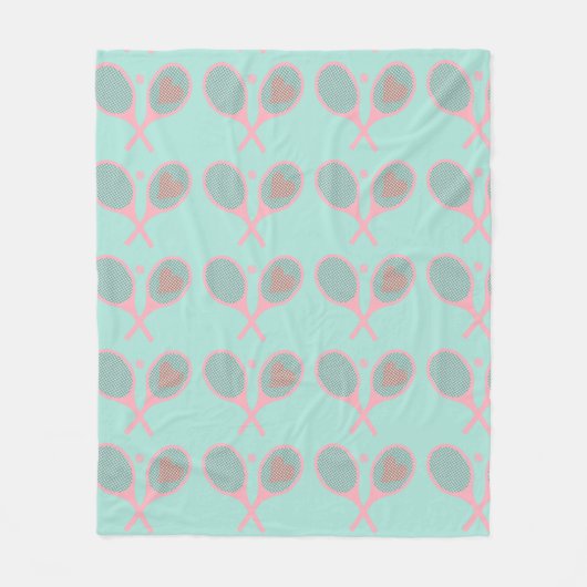 Couverture Polaire Pastel Heart Tennis Lecteur Racquettes Ball Design (Devant)