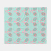 Couverture Polaire Pastel Heart Tennis Lecteur Racquettes Ball Design (Devant (Horizontal))