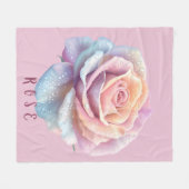 Couverture Polaire Pastel Iridescent Rose & Dewdrops Romantic (Devant (Horizontal))