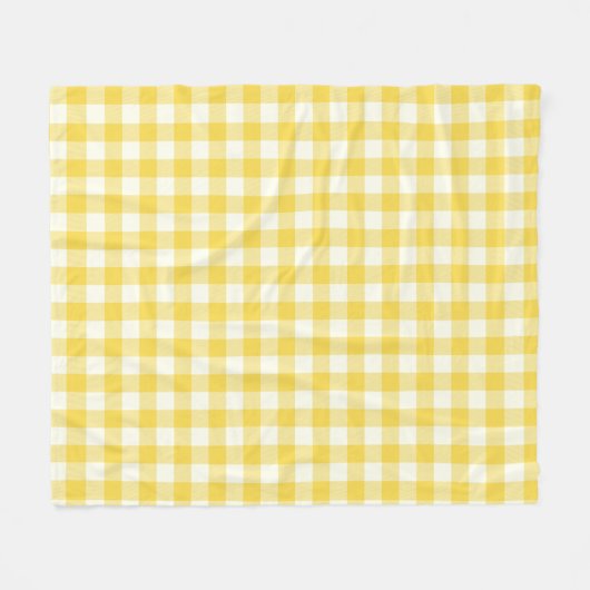 Couverture Polaire Pastel Jaune En vichy Buffalo Check Plaid Motif  (Devant (Horizontal))