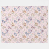 Couverture Polaire Pastel Kitten & Soap Bubble Sans Couture (Devant (Horizontal))