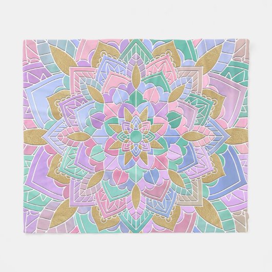 Couverture Polaire Pastel Mandala (Devant (Horizontal))