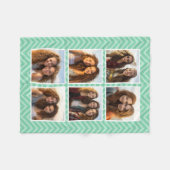 Couverture Polaire Pastel Mint Chevron Motif Trendy 6 Photo Collage (Devant (Horizontal))