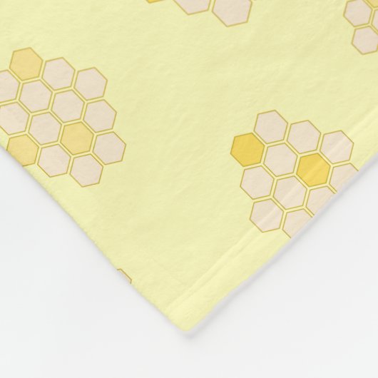 Couverture Polaire Pastel moderne Yellow Bumble Bees Honeycomb Coeur (Coin)