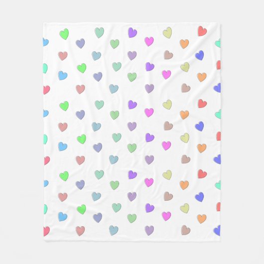 Couverture Polaire Pastel Motif en forme de coeur Blanche en polaire (Devant)