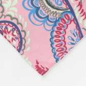 Couverture Polaire Pastel paisley, patchwork ethnique traditionnel (Coin)