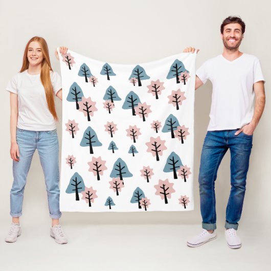 Couverture Polaire Pastel Pink Blue Tree Cookie Bell Star Noël (En situation)