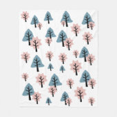 Couverture Polaire Pastel Pink Blue Tree Cookie Bell Star Noël (Devant)
