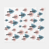Couverture Polaire Pastel Pink Blue Tree Cookie Bell Star Noël (Devant (Horizontal))