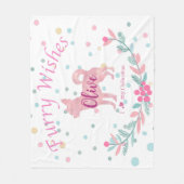 Couverture Polaire Pastel Pink Christmas - Chihuahua Custom Name (Devant)