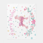 Couverture Polaire Pastel Pink Christmas - Poodle Custom Name (Devant)