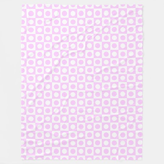 Couverture Polaire Pastel Pink Dots and Squares Pattern (Devant)