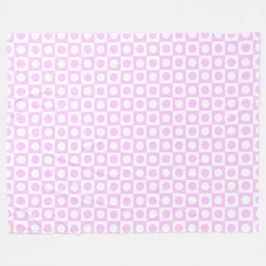 Couverture Polaire Pastel Pink Dots and Squares Pattern (Devant (Horizontal))