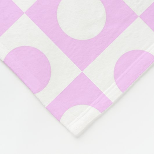Couverture Polaire Pastel Pink Dots and Squares Pattern (Coin)