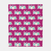 Couverture Polaire Pastel Pink & Green Floral Bouquet Motif (Devant)
