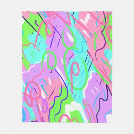Couverture Polaire Pastel Pop Art Abstrait (Devant)