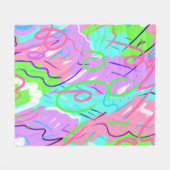 Couverture Polaire Pastel Pop Art Abstrait (Devant (Horizontal))
