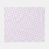Couverture Polaire Pastel Purple Retro À damiers Fleur Motif (Devant (Horizontal))