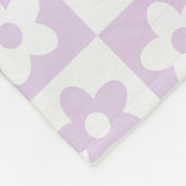 Couverture Polaire Pastel Purple Retro À damiers Fleur Motif (Coin)