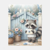 Couverture Polaire Pastel Raccoon Letter Garden (Devant)